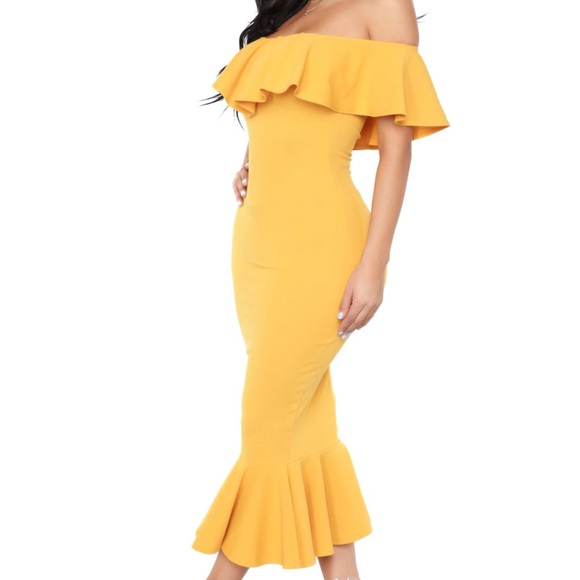 Fashion Nova Dresses & Skirts - Yellow Ruffle Dress